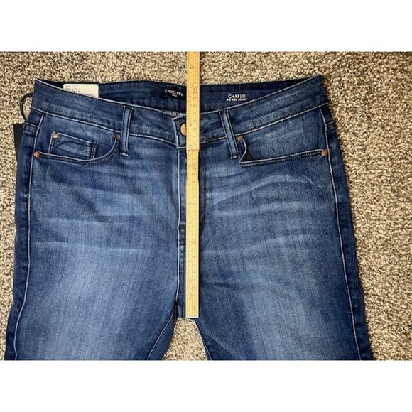 NWT Fidelity Charlie Mid Rise Skinny Jeans W 31 Blue Stretch Denim Made in USA - Picture 6 of 14